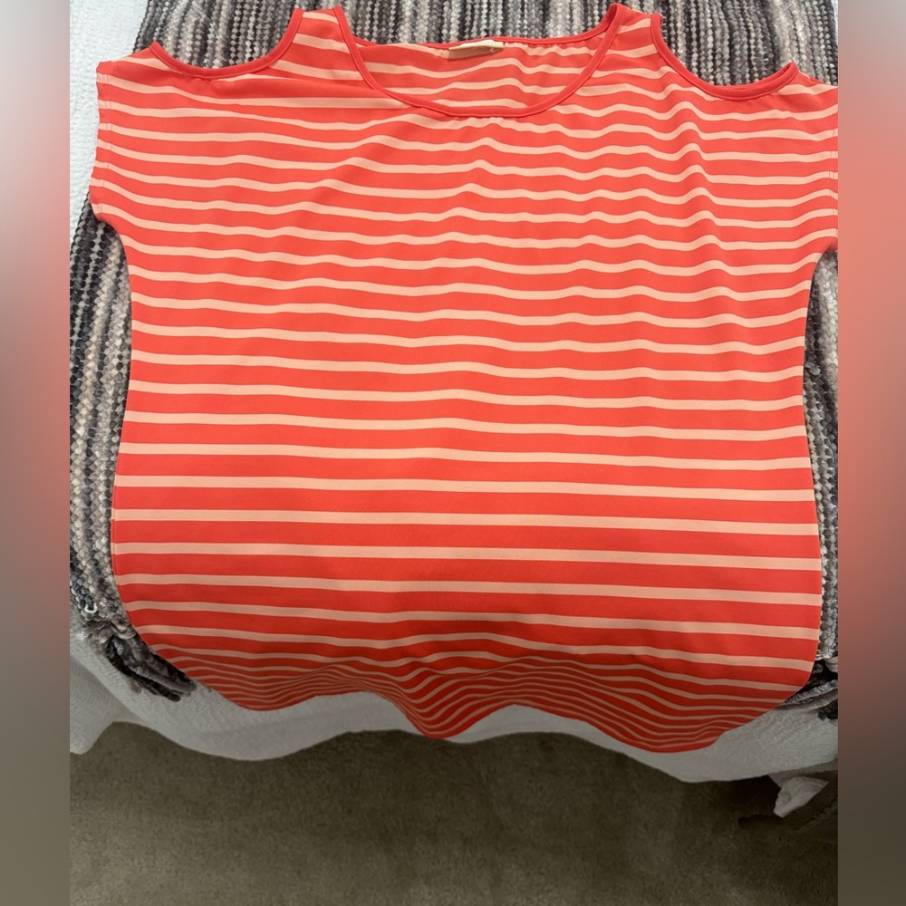 Women’s Orange Striped Michael Kors Cold Shoulder Dress